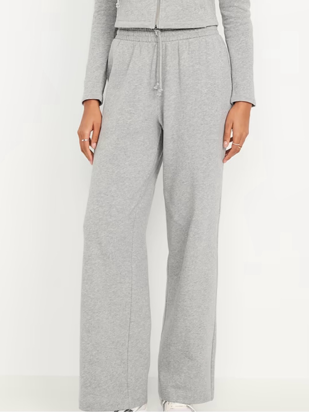 Old Navy Women’s 2Pack Highwaisted SoComfy Wide Leg Swearpants - Gray & Cream XS - Picture 15 of 15